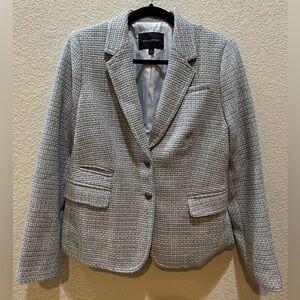 Banana Republic Tweed Denim Blue Blazer, Size 8